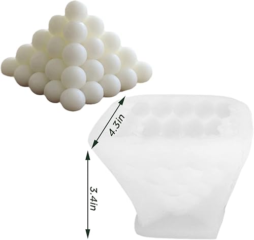 Miniatura 6 de LSLEVA Moldes de vela de silicona con forma de cubo de burbujas pirámide molde de vela esférico geométrico 3D para hacer velas fundición de jabón de