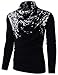 H2H Mens Unique Slim fit Fashionable Designed Shirring Long Sleeve T-shirts NAVYWHITE US M/Asia L (KMTTL0252)