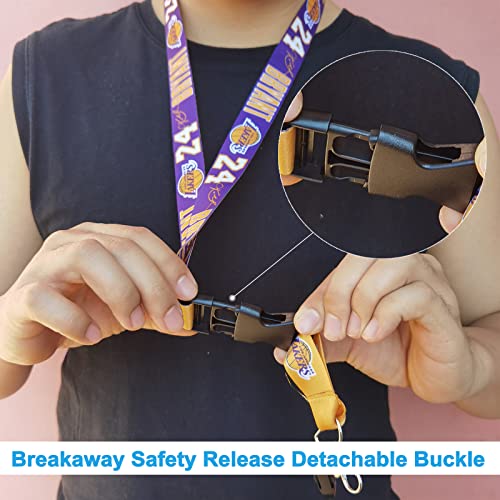 2-Pack Kobe Lakers Lanyards For Id Badges, La Bryant Phone Lanyard For Keys For Men And Boys, Basketball Team Coach Lanyard, Cool Lanyards For Guys Great Gift For Kobe Fans #TOP5