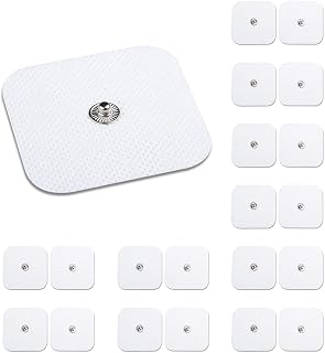 Pelvifine TENS Unit Electrode Pads Reusable Self-Adhesive Replacement Massage Pads Standard Connection Snap on 3.5mm,20pcs(10pairs)