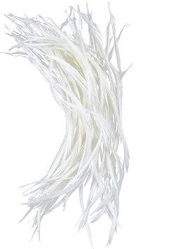 Long Fascinator Feathers Stripped Goose Biot Millinery Hats Trimmings Pack of 100 White