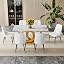 Marble Top Gold Oc Table+white Chairs