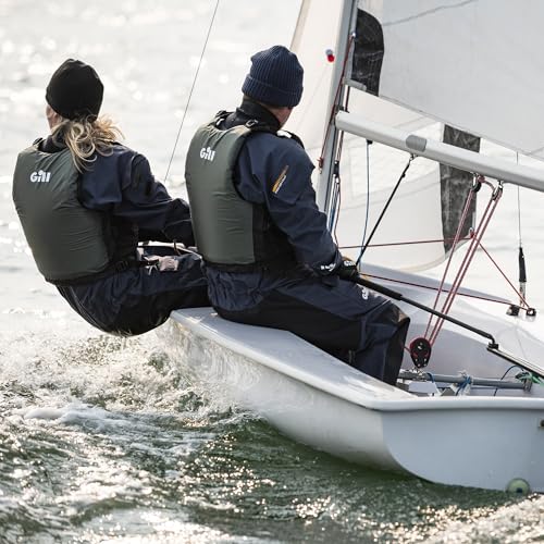 Gill Pro Herren-Trockenanzug, vollständig wasserdicht, PFAS-frei, wasserabweisend, Winddicht und sehr atmungsaktiv, Marineblau, Größe XL