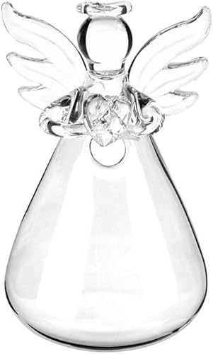 Miniatura 2 de Jarrones de vidrio con diseño de ángel, maceta colgante de ángel transparente, contenedor de terrario, 2.8 x 4.7 pulgadas, mini jarrón con forma de