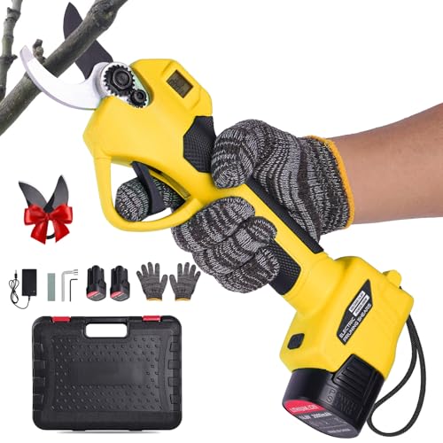 Sécateur Électrique Sans Fil: 35mm Sécateur électrique Portable avec 2 batteries 21 V/2000 mAh, Sécateur à Batterie Portable avec Lame SK7, Secateur...