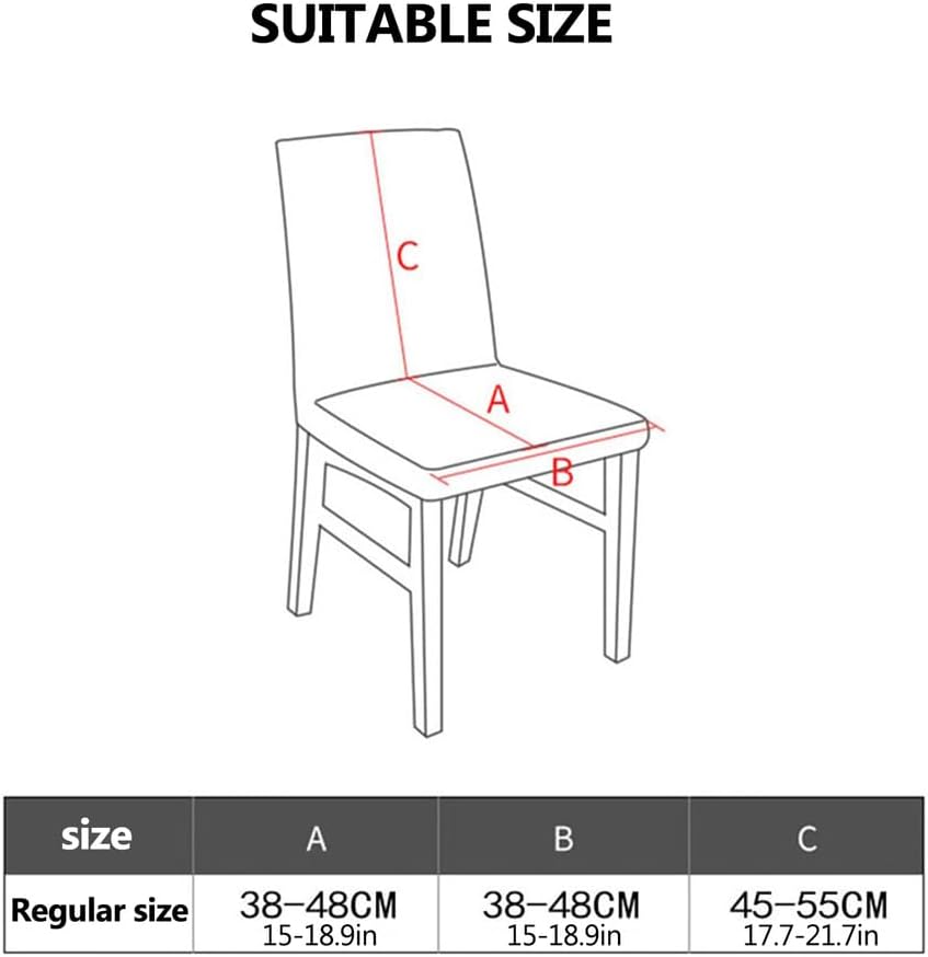 Grey,4pcs, Stretch High Back Chair Cover Dining Chair Cover with Elastic Band 4/6Pcs Chair Slipcover Dining Chair Protector Cover Seat Cover for Dining Room Kitchen Hotel