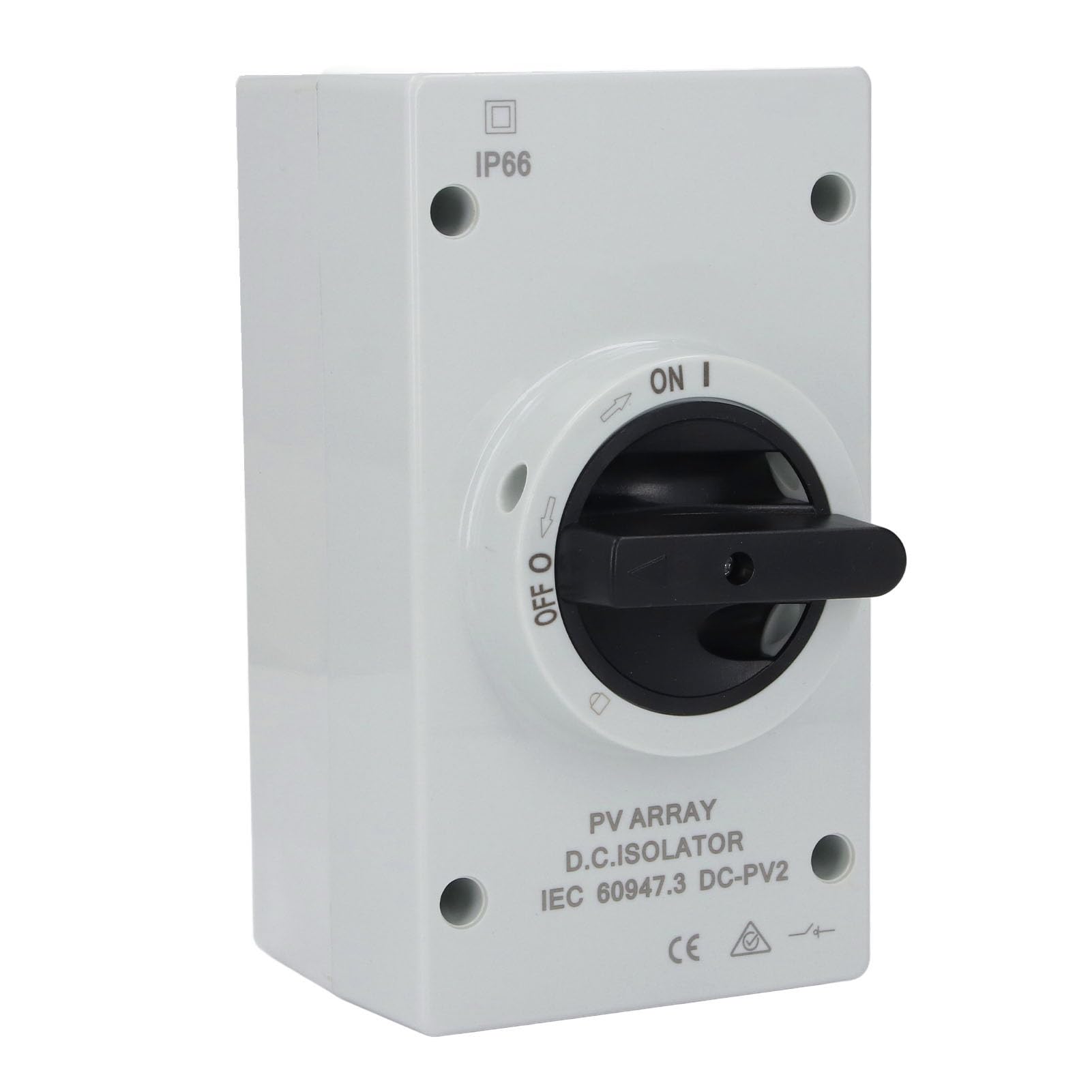 Ejoyous Sezionatore CC Fotovoltaico IP66 PC Sezionatore CC Fotovoltaico 1000 V 32 A Design Compatto con Serratura per Sistemi Solari Collegati Alla Rete di Barche RV e Fuori Rete
