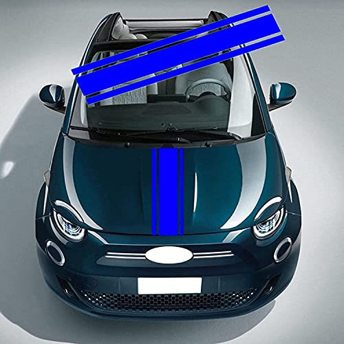 Madelyn 50X 10 Car Hood Stripe Sticker Auto Racing Body Side Stripe Decal Skirt Roof Hood Bumper Stripe Decal Vinyl Modified Stripe Decal Decoration For Car(Blue) #TOP5