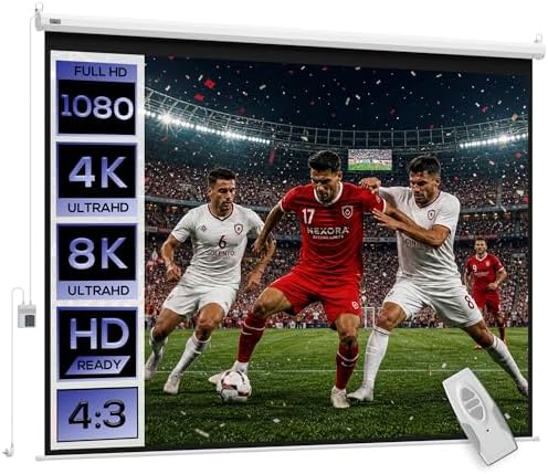 HOMCOM Pantalla de Proyector Eléctrica 120 Pulgadas 4:3 244x183 c...