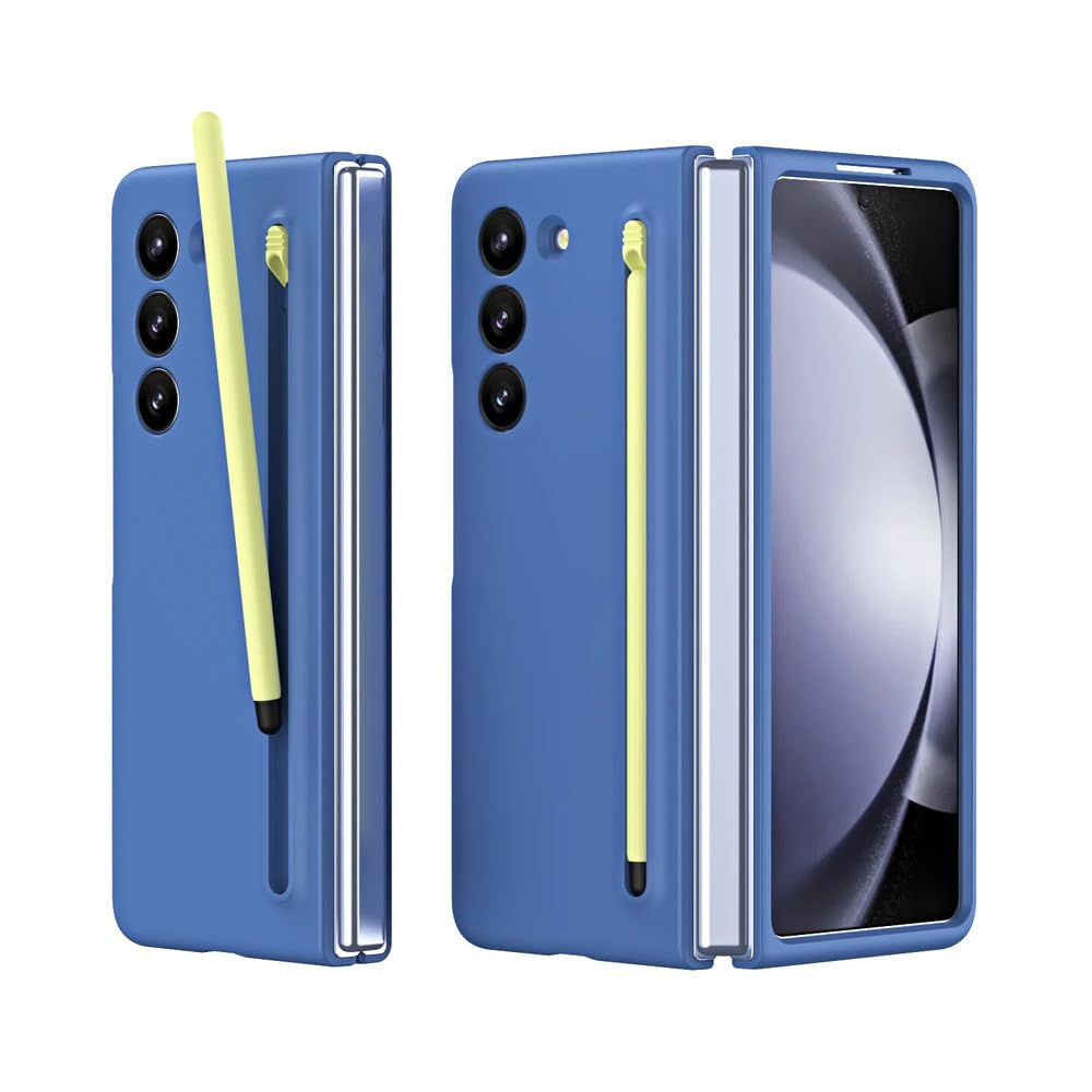 Per Samsung Galaxy Z Fold 6 ZFold6 Custodia Touch Pen colorata con accessori di copertura pieghevole in pellicola temperata, blu scuro, per custodia Galaxy Z Fold 6 con pellicola