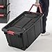 Sterilite 40-Gallon/151-Liter Wheeled Industrial Tote in Black, Case of 2 (40-Gallon)