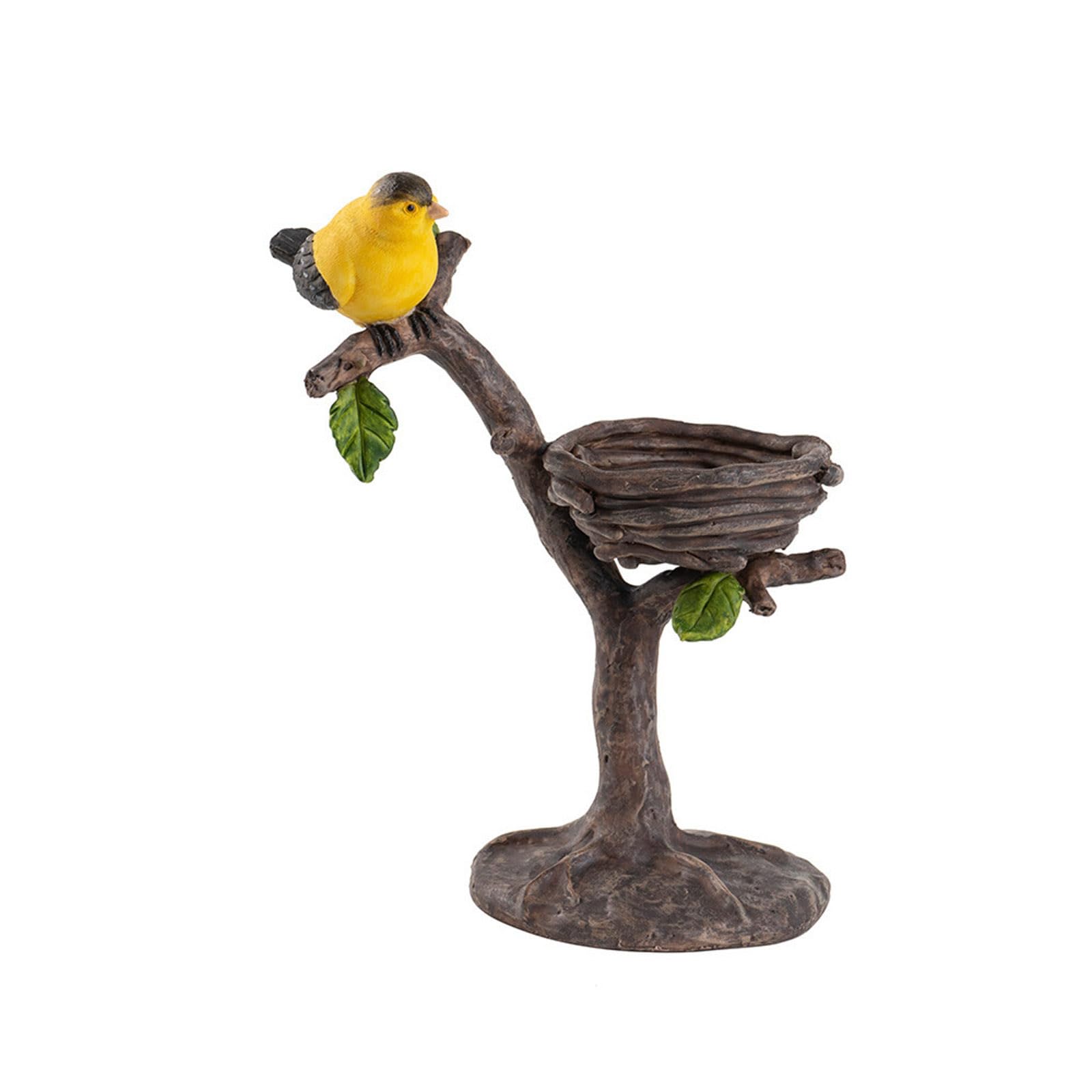 Decorative Resins Bird Nest Sculpture Tealight Candleholder Farmhouses Home Decors Accent Stable Design Simple Cleaning Synthetic Resins Tray