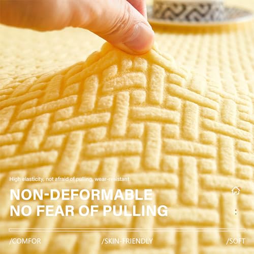 Funda de sofá elástica lavable de terciopelo con protector reposapiés integrado L 4