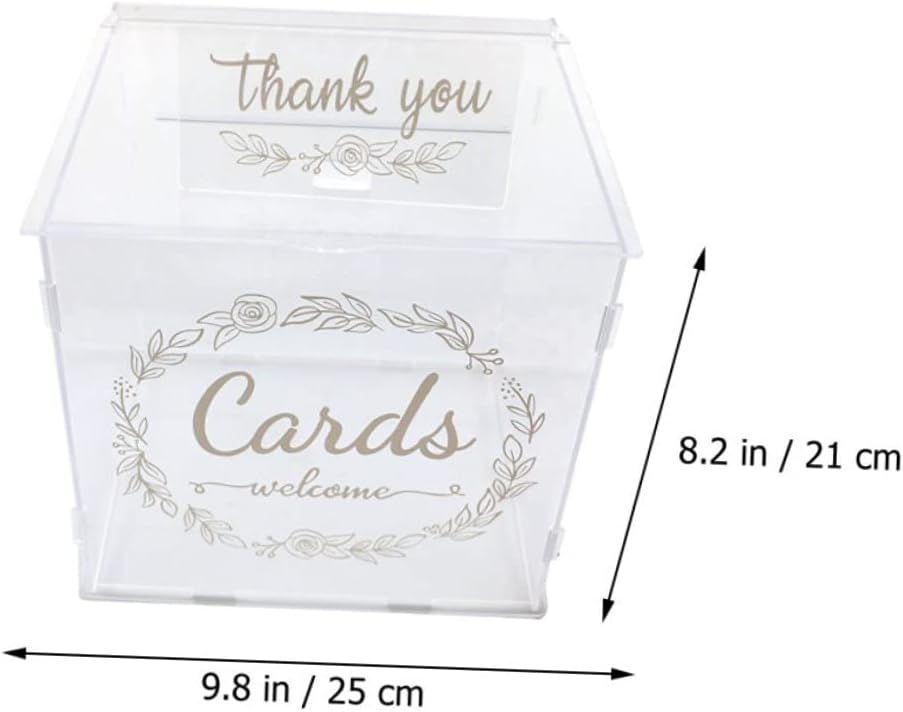Wedding Envelope Box Acrylic Card Storage Holder Money Box for Wedding Lock Decorative Style
