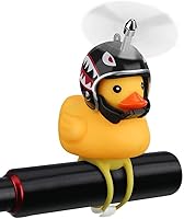 NEKRASH Duck Bike Bell with LED Light & Spinning Propeller - Cute Rubber Bicycle Horn for Kids, Toddlers, Adults