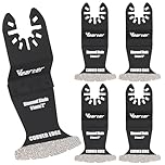 Vearter 5PCS Diamond Multi Tool Blade, Universal Multitool Blades for Grit Grout Removal, Quick Release Multi Tool Blades for Tile, Air Brick, Cement, Concrete, Masonry