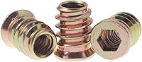 Vista 3 de 50 piezas de insertos roscados de 1/4-20 para tuercas de muebles de madera, tuerca de rosca de 15 mm de longitud, accionamiento hexagonal