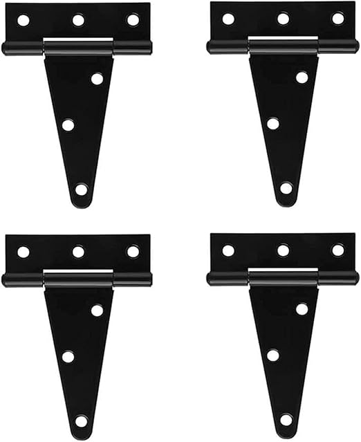 Amazon Co Jp 頑丈な小屋のドアが付いているt字型の蝶番の4つのパック 黒い納屋のドアt字型の蝶番 柵のドア 木箱の蝶番 Size 4inch Diy 工具 ガーデン