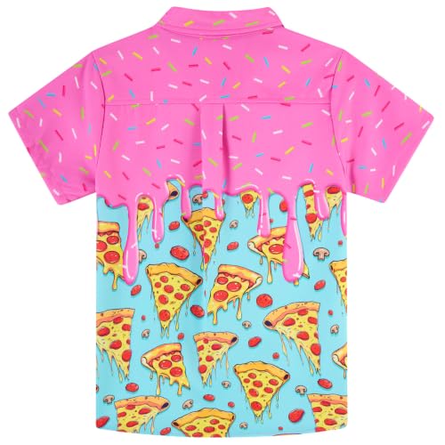 Image of uideazone Boys Novelty Print Short Sleeve Button Down Hawaiian Shirt 5-14Y