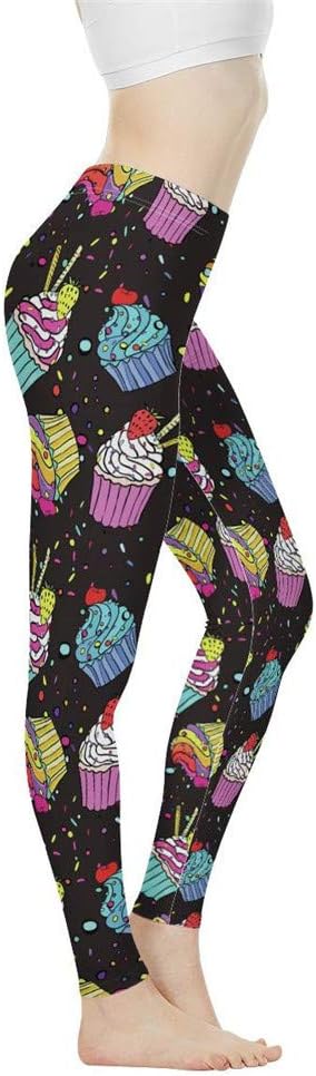 Women's Flexible Length Leggings Colorful Skull Flower Print Soft Pants