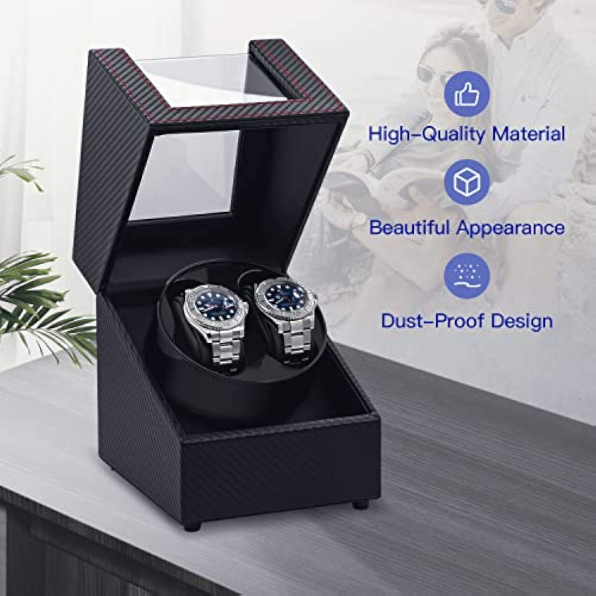 Watch Winder for Automatic Watches, Double Winder Box