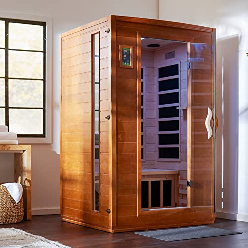 Dynamic Andora 2 Person Low Emf 6 Heating Panel Infrared Therapy Wood Dry Heat Sauna With Mp3 Aux Connection For Home Spa Days - Curbside Delivery #TOP1