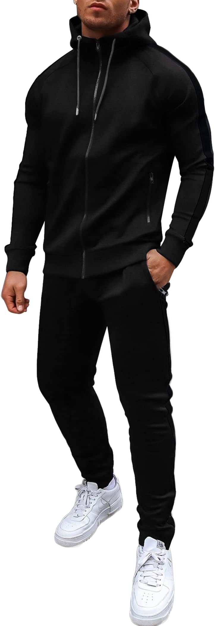 full black essentials tracksuit