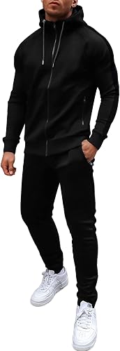 64% off promo code for COOFANDY Tracksuit Mens Full Zip Hoodie Sweatsuit 2 Set with Zipper Pocket on Amazon