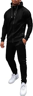 COOFANDY Tracksuit Mens with Zipper Pockets Full Zip Hoodie Sweatsuit 2 Pieces Running Jogging Sports Casual Sweat Suits