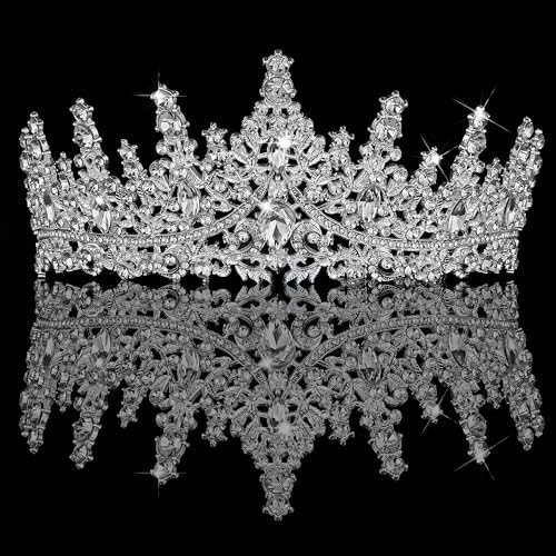 Amazon.com : Silver Crown for Women Crystal Princess Tiaras Rhinestone ...