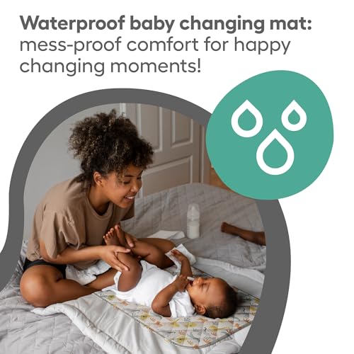 manowie® Portable Baby Changing Mat – Foldable Waterproof Travel Mat for Newborns | Compact Changing Bag | Pram & Nappy Bag | Safari Animals - Image 4