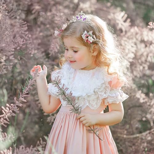 AUZUO Prinzessin Krone Tiara, Lila Diadem Kristall Tiaras für Mädchen Kleinkind Festzug Krone Strass Stirnband Silber Tiara für Frauen Mädchen Geburtstag Hochzeit Halloween Party Weihnachtsgeschenke