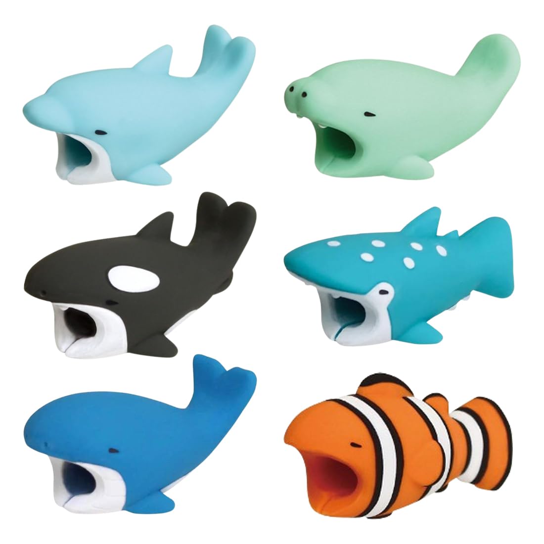 12 Pack schattige dierlijke beten kabel beschermer, voorkomt breuk kabel kabel kabel Saver Case voor iphone/iPad, diverse dierlijke kabel Chewers kabel, komen met rits opslag case