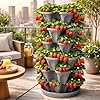 5-Tier Stackable Strawberry Garden – 24 Quart Indoor / Outdoor Stacking Planter with Drip Saucer – Grow Herbs, Strawberries, and Flowers from The Kitchen or Backyard – Plant and Stack! Easy Gardening #4