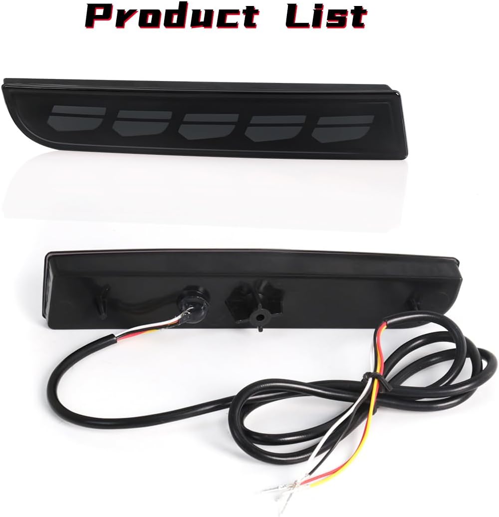 LED Rear Bumper Reflector Light For Mitsubishi Lancer 2008-2017 Rear Brake Lamp For Outlander 2011-2012 Smoked Lens Dragon Scale Model