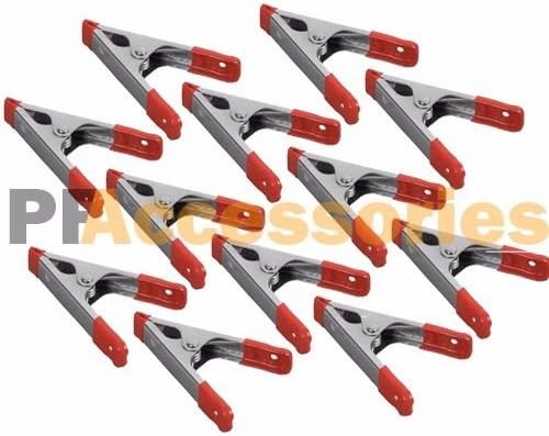 12x 4 inch Metal Spring Clamps w/ Rubber Tips Tool 12 Pcs Lot Steel Red & Black ,-WH#G4832 TYG43498TY4-U89848