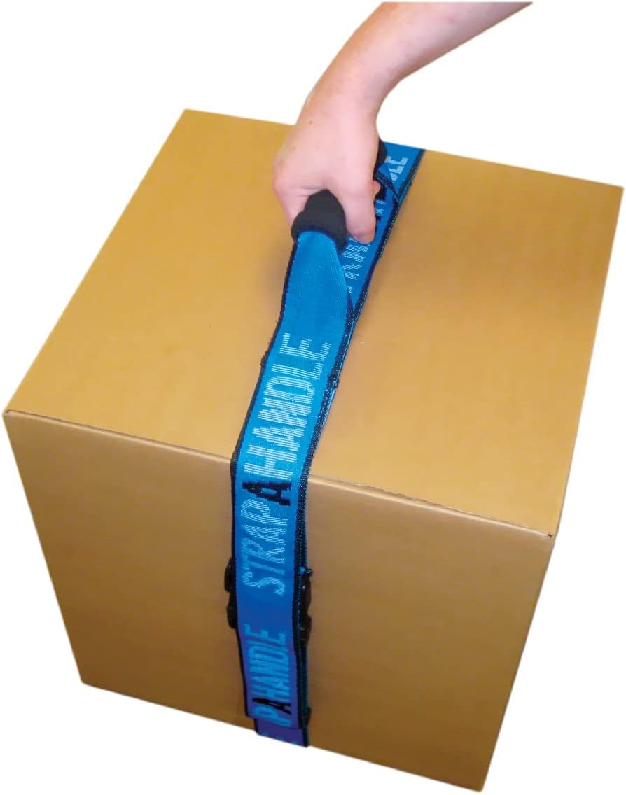 6' Carrying Strap with Handle | Adjustable Belt | Easy, Safe, Secure, Lifting, Moving, Carry Strap for Heavy Boxes, Groceries | Best Luggage Strap (6ft. Length, 40lb. Capacity)