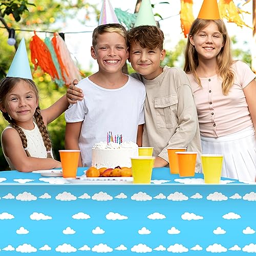 SJJPDYY 3PCS Blue Sky White Clouds Birthday Party Tablecloth by SJJPDYY - Used condition - Image 6