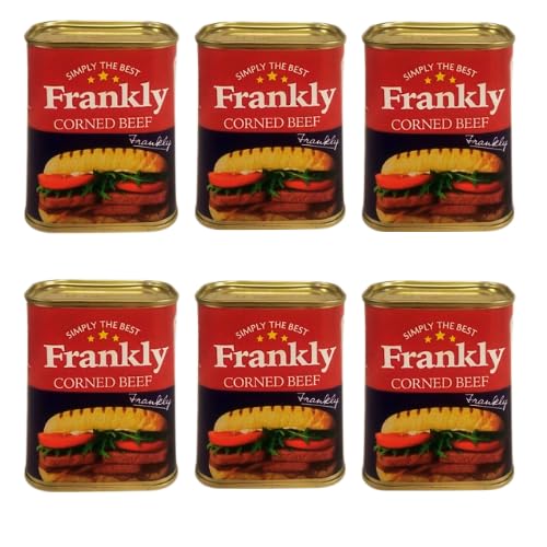 Frankly Corned Beef 340g Tender, Savoury Canned Beef for Sandwiches, Salads & Home-Style Recipes Ready to Eat Pantry Essential Assorted Pack Sizes (Pack of 6)