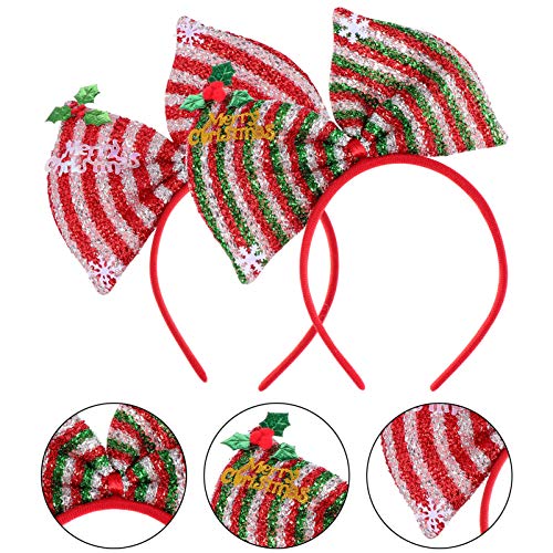 Lurrose 2 Unidades de Headbands de Arco de Natal Led Pulseira de Arco de Brilho de Natal para Acessó