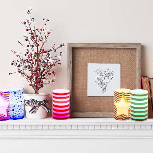 Image of Patriotc 4th of July Flameless Pillar Candle with Timer Remote