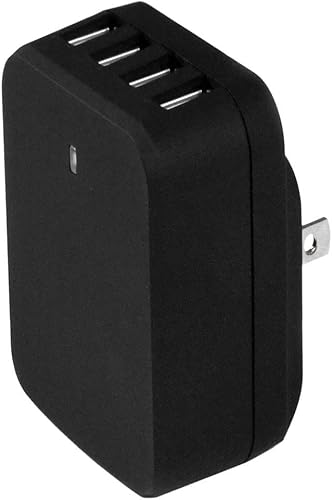 StarTech.com Cargador de pared USB de viaje de 4 puertos - Adaptador de viaje internacional de 34 W6.8 A - Estación de carga USB portátil