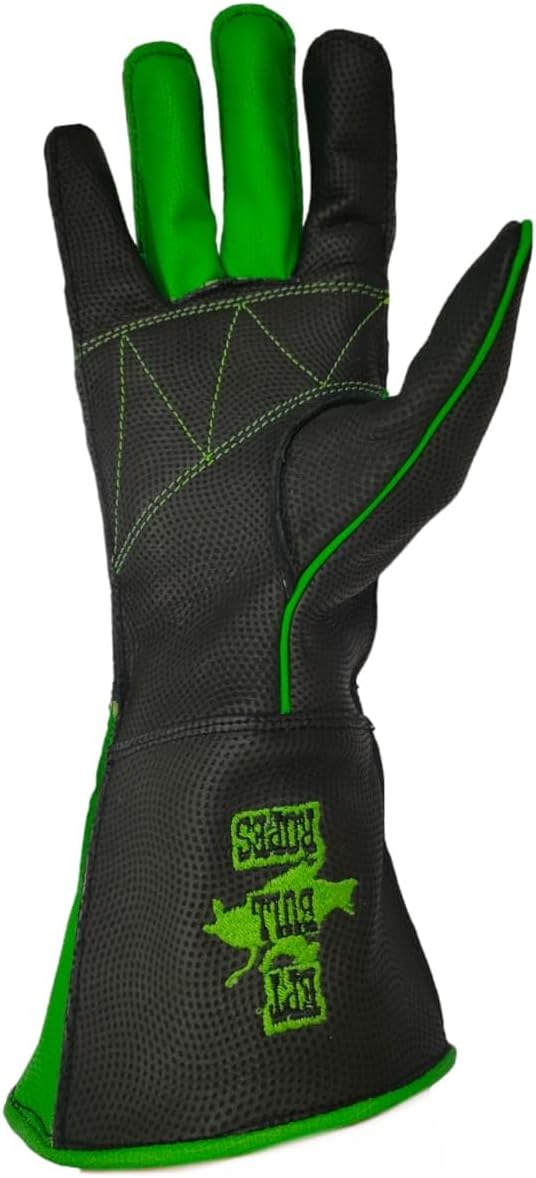 EPT Bull Ropes Bull Riding Glove Outer Seam Adult & Youth Right or Left Hand Black & Green Textured Leather Sizes: 5.0-10.5