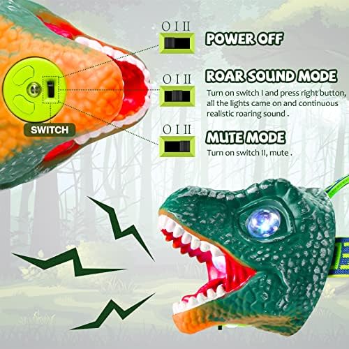 Kabeila Headlamp for Kids,Dinosaur Headlamp Kids Flashlights for Boys Girls Toddlers T-Rex LED Headlight Outdoor Dino Toys for Kids Ages 3 4 5 6 7 8 Head Lamp Camping Gear Reading Hiking Essentials 4 51UtE0yPthL. AC