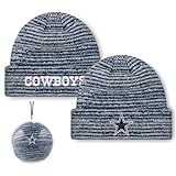FOCO NFL Unisex-Adult Official Marled Cold Weather Cuffed Knit Beanie in Clear Ball Ornament (US, Alpha, One Size, Dallas Cowboys)