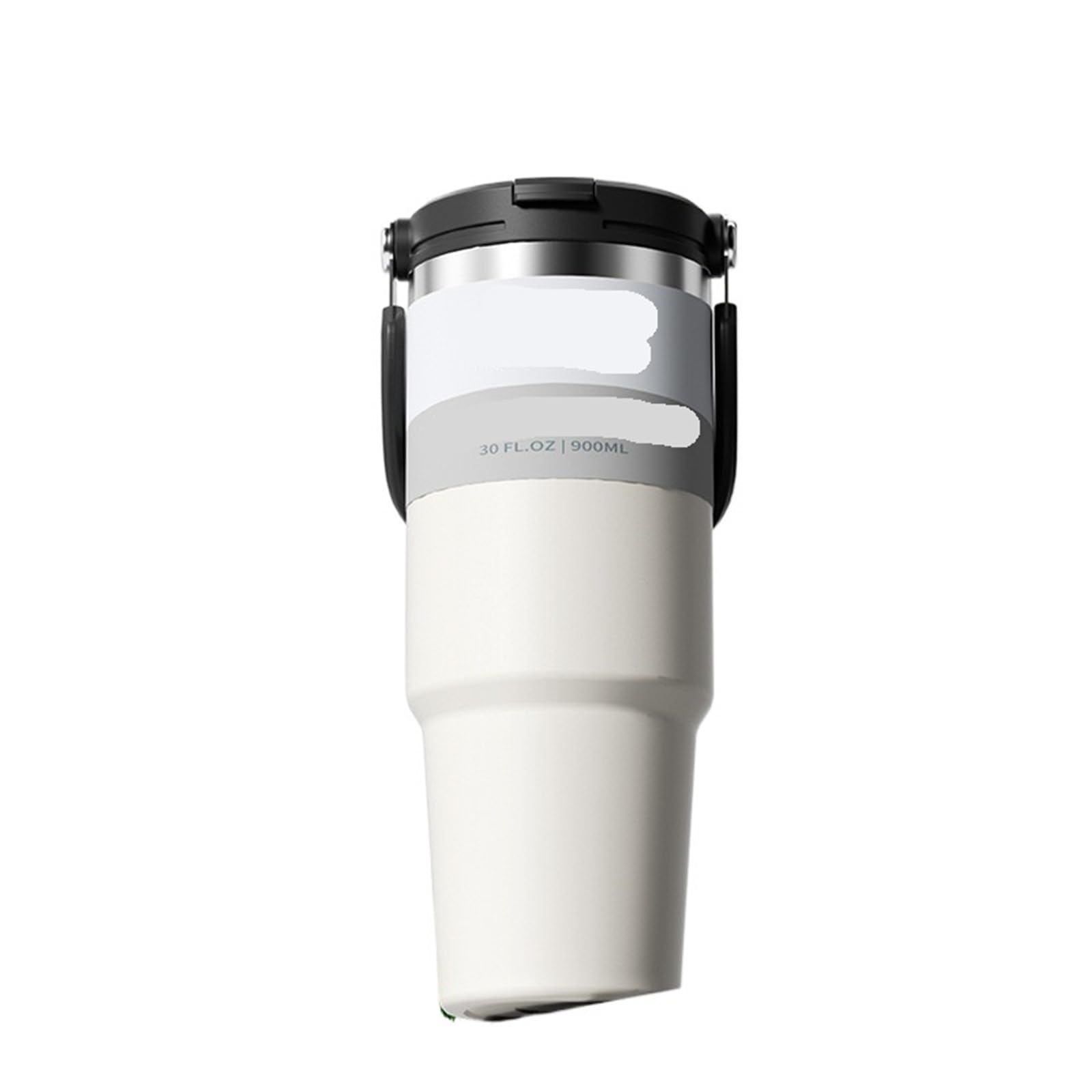 Trinkflasche sport Thermobecher fürs Auto, extra großes Fassungsvermögen (900/1200 ml), Edelstahl, tragbar, for Outdoor-Aktivitäten und Sport für den Außenbereich(30oz900ml,White)