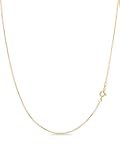 KEZEF 18k Gold Over Sterling Silver 1mm Box Chain Necklace Made in Italy | 925 Sterling Silver Necklace for Women | Rose Gold Chain for Women Men