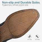 Jeossy Women's Cowboy Boots Short Cowgirl Ankle Boots Western 9805 Booties Square Toe with Zipper - Image 4