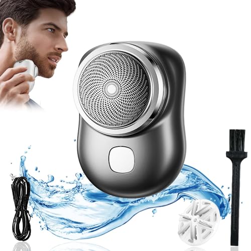 Mini Electric Shaver, Zao Mini Shaver Men 2023, Mini Shaver Portable Electric Shaver, Portable Pocket Size Washable Electric Razor Wet and Dry, USB Mini Shaver for Travel, Father's Day Gift (Black)