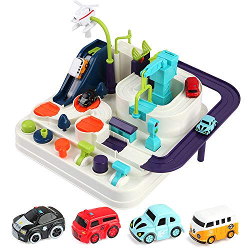 Argohome Race Tracks For Boys Car Adventure Toys For 3 4 5 6 7 8 Year Old Boys Girls, City Rescue Preschool Educational Toy, Vehicle Puzzle Car Track Playsets For Toddlers, Kids Toys Age 3+ #TOP2